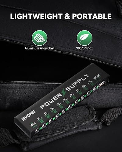 RVONE Guitar Pedal Power Supply, 10 Isolated DC Output for 9V/12V/18V Effect Pedal, Circuit Protection, Noise Reduction, 100mA 500mA USB Pedalboard Power Supply thumbnail 4