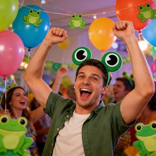 Soochat Frog Headband Cute Frog Eye Head Band Hair Band for Halloween Dress-Up Party Supplies Christmas Decorations thumbnail 2