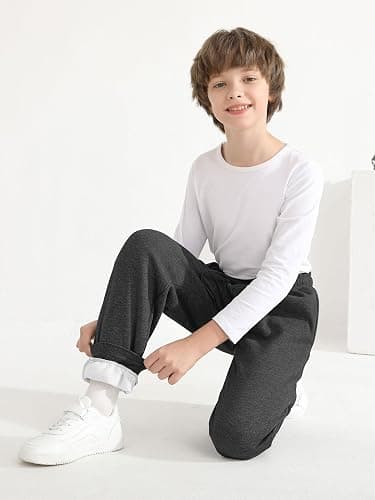 Resinta 4 Pack Boys' Fleece Sweatpants Kids Athletic Jogger Pants with Pockets Drawstring thumbnail 6