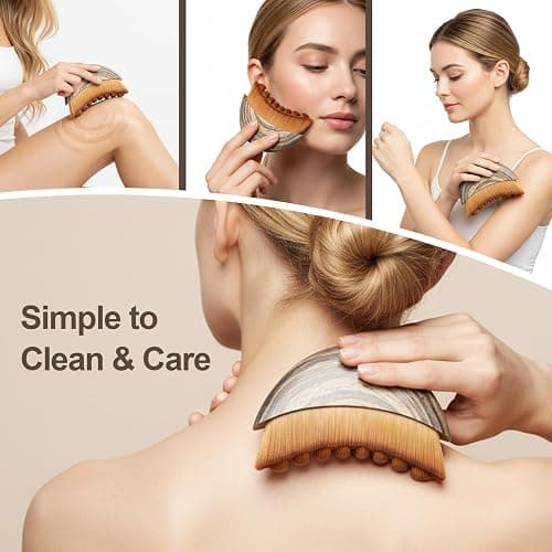 Lymphatic Contour Face Brush, Ergonomic Lymphatic Drainage Massager, Natural Makeup Brushes with Gentle Bristles, Hypoallergenic Manual Facial/Body Brush for Sculpting thumbnail 6