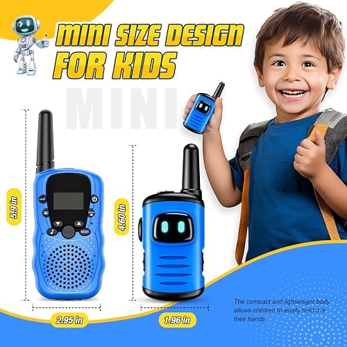 Walkie Talkies for Kids, Exssary Toys for 3-6 Year Old Boys Outdoor Toys for Kids 3-5 Walkie Talkie 3 4 5 6 Year Old Boy Gifts Hiking Camping Toy Easter Christmas Birthday Gifts for Boy Blue thumbnail 6