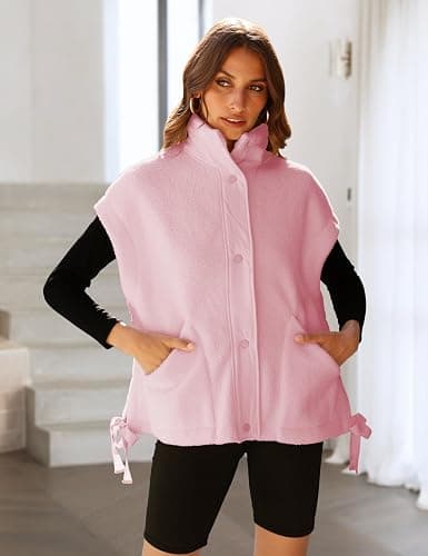 GTLIAE Womens Sherpa Fleece Vest Oversized Sleeveless Jacket Casual Outerwear Gilet with Pockets thumbnail 2