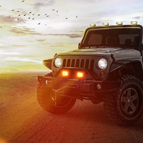 Nilight 4 Inch LED Light Pods Amber Spot Beam Driving Fog Lights 2PCS 18W Off Road Work Lighting for Truck ATV UTV RV Pick-up Van Boat Tractor thumbnail 2