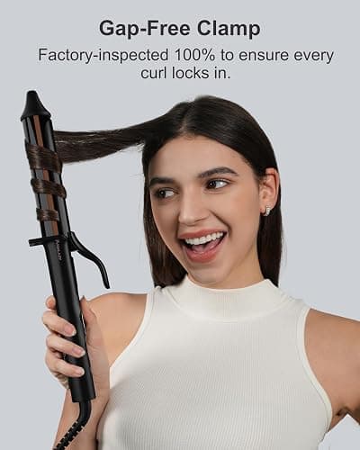 ANNLARY 1.25 Inch Curling Iron, 1 1/4 Titanium Ceramic Hair Curler, Fast Heating Curling Wand with 8 Heat Settings with LED Display for All Hair Types Dual Voltage 110-240V for Travel thumbnail 5