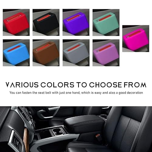 Ohleats 2 PCS Seat Belt Buckle Holder, Silicone Buckle Booster Raises Your Seat Belt for Easy Access, Buckle Cover Makes Receptacle Upright Buckling, Car Accessories for Kids (Bright Pink) thumbnail 5