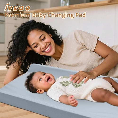 JVEOO Vegan Leather Baby Changing Pad, Waterproof & Wipeable Soft Diaper Changing Mat 32" x 16.6" Comfortable Infant Changing Station for Dresser & Table thumbnail 7
