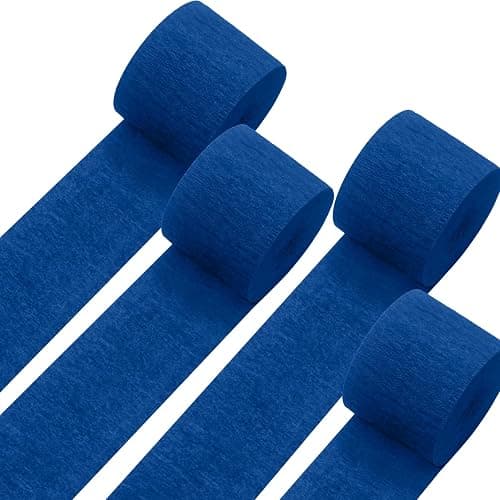 GCB Blue Crepe Paper Streamers for Party Decorations 4 Rolls 328ft,Blue Crepe Paper for Wedding Decorations, Birthday Decorations, Baby Shower Decors Art Crafts DIY Supplies (1.8 Inch x 82 Ft/Roll) - Image 1