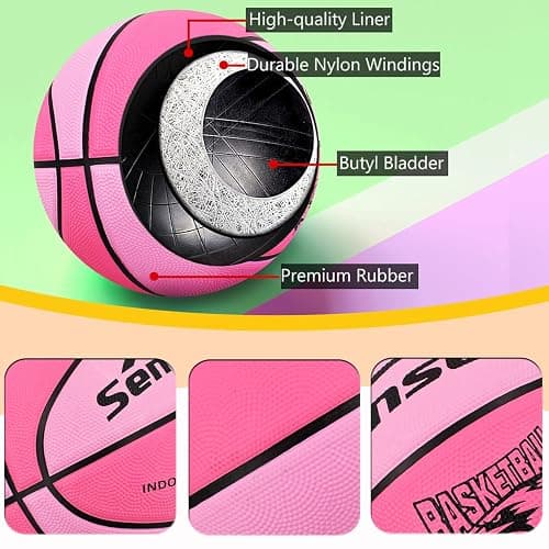 Senston Basketball Balls Size 3/5/6/7 Basketballs Indoor Outdoor 27.5/29.5 inch Basketball thumbnail 4