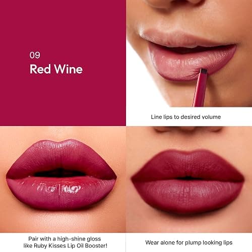 Ruby Kisses Plumping Effect Lip Liner, Semi Matte, Smudge Proof, High Pigment, Medium to Full Coverage Makeup, Precise Tip, Bold Color Lip Plumper thumbnail 3
