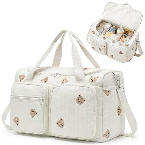  Sac à Langer, Sac de Maternité Grande Capacité, Lavable, Léger et Pliable, Sacs à Langer Compartimenté Multifonction, Sacs de Maternité Bandoulière/Fourre-tout pour Hôpital, Voyage, Weekend thumbnail 8