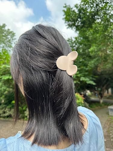 BOUNIQ 4 Pcs Hair Claw Clips Small Mouse Ear Hair Clips Matte 2.5'' Non-Slip Jaw Clips for Thin and Medium Hair Hair Accessories for Women Girls thumbnail 4