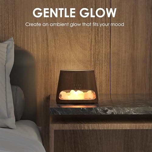 SALKING 2-in-1 Himalayan Salt Lamp Diffuser, Cool Mist Humidifier, Aromatherapy & Himalayan Salt Therapy, 100% Pure Himalayan Salt, Ultrasonic Essential Oil Diffuser with Ambient Glow, 150ml (Dark) thumbnail 5