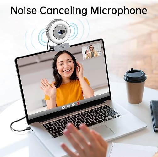 GUSGU G910 2K Quad HD Webcam for PC, with Microphone & Light & Privacy Cover, Web Camera for Desktop Computer/Laptop/MacBook, USB Streaming Camera thumbnail 5