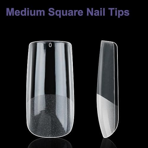 Half Matte Medium Square Fake Nail Tips, Soft Gel Pre-Shaped Nail Tips, Full Cover False Nails with Clear Box for Nail Salons and DIY Nail Art, 600PCS/12 Sizes thumbnail 5