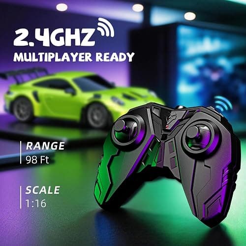 AEROQUEST Remote Control Car Porsche 911 GT3 RS, Officially Licensed 1:16 Scale 2.4GHz RC Sports Car with LED Headlights, 12KM/H Toy Vehicle, Gift for Boys & Girls 3-12 thumbnail 5