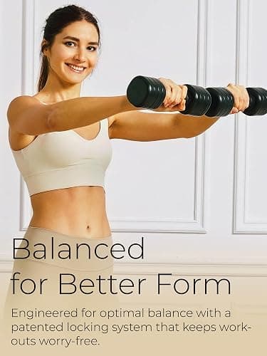 kure.fit Adjustable Dumbbell Set｜2LB 3LB 4LB 5LB Light Hand Weights for Women｜One-Twist Weight Adjustment｜Non-Slip Curved Grip Handle｜Free Weights for Home Gym, Rehab, Pilates, Yoga, Strength Training thumbnail 3