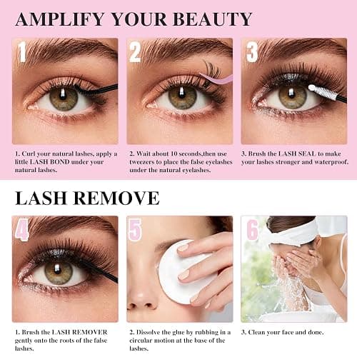 Mayhug Lash Cluster Glue Bond and Seal Kit with Lash Glue Remover and Tweezers Long-Lasting, Waterproof For DIY Eyelash Extension At Home Use Beginners Friendly Kit 4-in-1 thumbnail 8