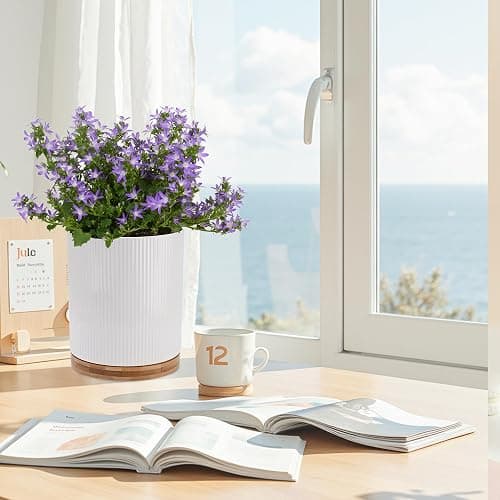 QUELIEN 360° Rotating Kitchen Utensil Holder for Countertop, Large Ceramic Utensil Crock Organizer with Non-Scratch Cork Base, Farmhouse White Cookware Storage Jar, Ideal Housewarming Gift thumbnail 7