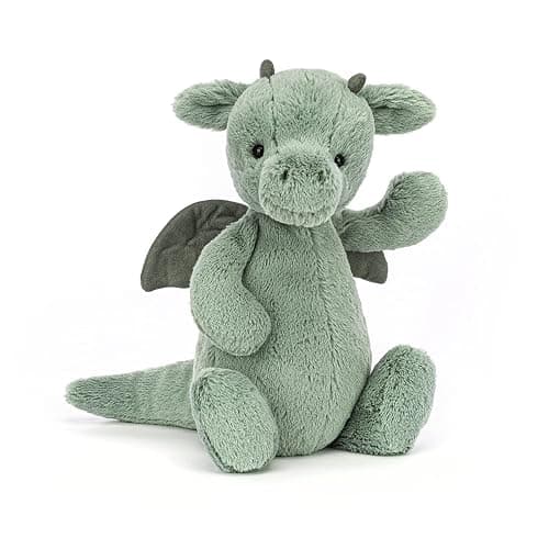 Jellycat Bashful Dragon Stuffed Animal, Medium 12 inches - Mythical Plush Toy - Classic Children's Gift thumbnail 2