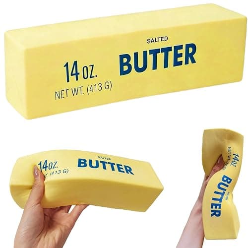 9.5 Inch Giant Butter Squishy Slow Rising, 14oz Big Butter Squishy Large Butter-Shaped Stick Stress Relief Squeeze Toy, Soft Sticky Food Squishies for Relaxation & Focus, Desk Gift - Image 1