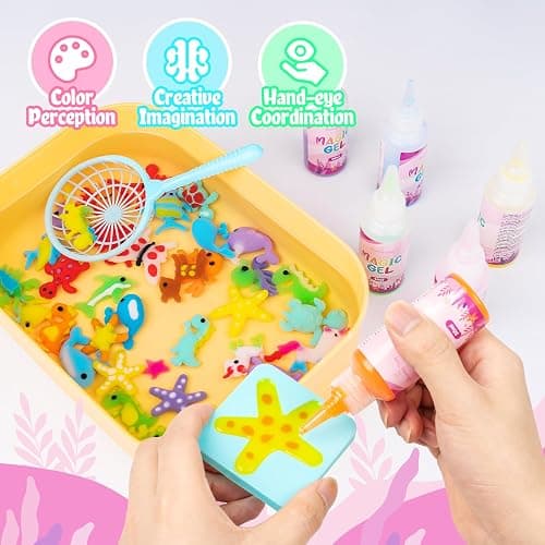 Eleanore's Diary Aqua Fairy Water Gel Kit, Magic Water Elf Toys for Kids | Rainy Days Art & Crafts for Boys Girls - Creative DIY Toys - 12 Gels & 12 Molds - Holiday Family Party Favors Birthday Gifts thumbnail 5