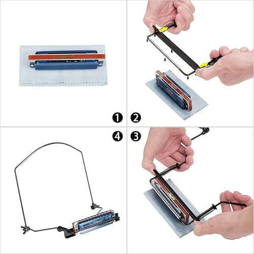 Eison Harmonica Holder 10 Holes Harmonica Holder ET10H Black Neck Hands Free with Anti-Scratch Felt Pads to Protector Harmonica thumbnail 3