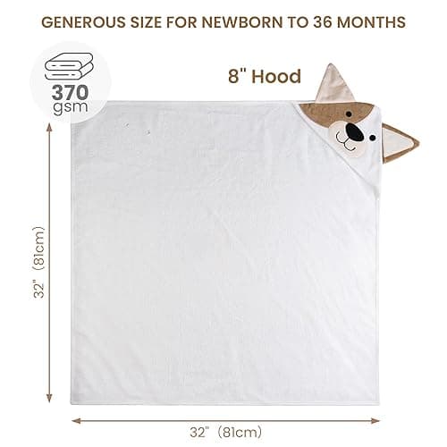 Mooreeke 1 Pack Toddler Towel - 100% Cotton Toddler Hooded Towel - Soft Baby Bath Towel with Hood for Newborn - Comfort Towel for Baby Girls and Boys - Animal Shaped (Puppy) thumbnail 4