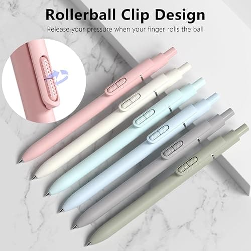 InkSlick 9 Pack Black Ballpoint Pens - 1.0mm Medium Point Smooth Writing Black Ink Ball Point Pens Long Lasting Retractable Fidget Pens for Adults, Men, Women, School, Office (6 Pens & 3 Refills) thumbnail 6