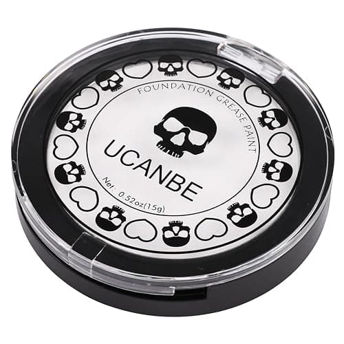 UCANBE Goth White Cream to Powder Foundation Makeup, Professional Clown White Face Body Paint with Matte Finish for Halloween, SFX Makeup, Cosplay, Costume, Stage, Mime & Film(0.52oz) - White thumbnail 8