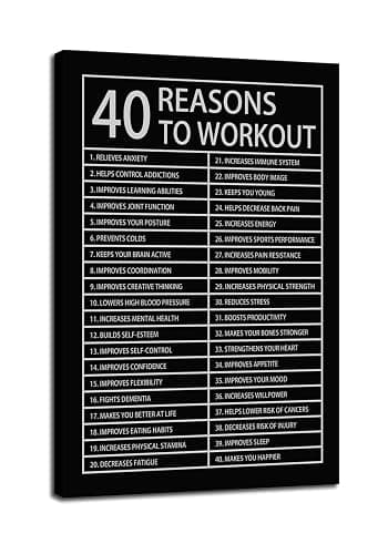 UCGAOIOQ Exercise Motivation Chart - 40 Reasons to Workout, Inspirational Poster for Beginners, Room Wall(Unframed,08x12inch(20x30cm)) - Image 1