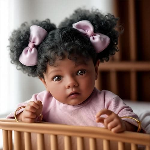 BABESIDE Lifelike Reborn Baby Dolls Daisy Black Girl- 20 Inch Soft Body Realistic-Newborn Handmade Real Life Baby Dolls with Clothes and Toy Gift for Kids Age 3+ thumbnail 6