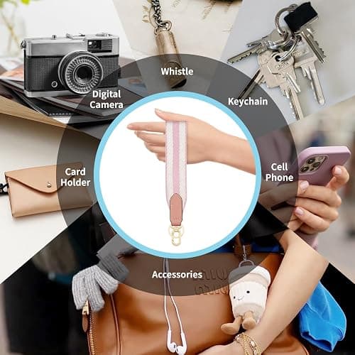 ZOOEASS Wristlet Keychain Strap, Short Lanyard for Keys with Key Ring Wristlet Strap for Wallet Camera ID Badges Card Holder thumbnail 4