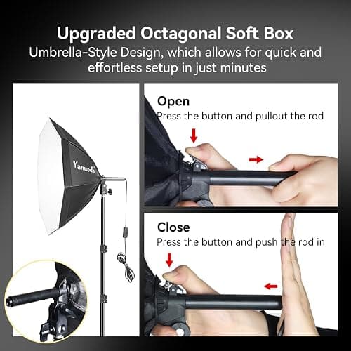 20"x20" Softbox Lighting Kit (Single) - 95W Dimmable LED CRI>97 with Remote & 3 Colour Temperatures (3000-7500K), Photography Studio Light for YouTube, Product Photography, Streaming & TikTok thumbnail 3