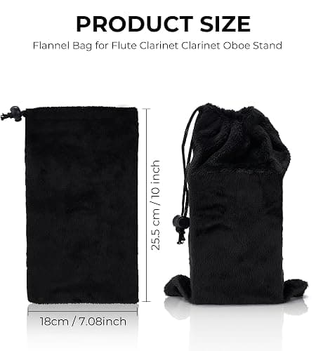 KORDOS Flute Stand Portable, Stable Metal Tripod Stand Holder Foldable for Flute Oboe Clarinet Straight Saxophone Wind Instrument with Flannel Bag and Cleaning Cloth thumbnail 5