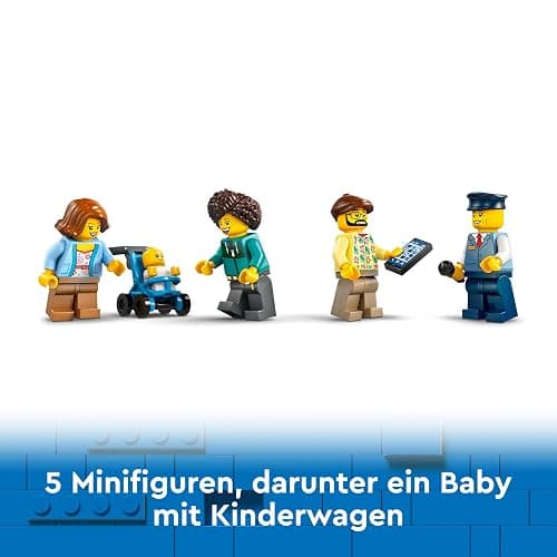 LEGO City Doppeldeckerbus, Doppeldecker Spielzeug-Bus, Fahrzeug-Spielset für Mädchen und Jungen ab 7 Jahren, enthält 5 Figuren, darunter auch EIN Baby im Kinderwagen 60407 thumbnail 7