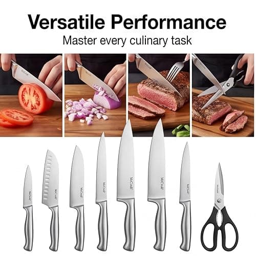 McCook® Knife Sets,German Stainless Steel Knife Block Sets with Built-in Sharpener thumbnail 7