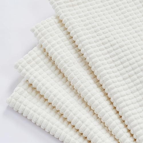Topfinel Cream White Decorative Throw Pillow Covers 18x18 Inch Set of 4 for Living Room Couch Bed Sofa, Boho Natural Farmhouse Home Decor, Soft Plush Corduroy Cute Square Beige Cushion Case 45x45 cm thumbnail 7