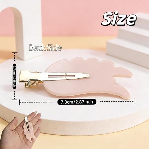 2 Piece Angel Wing Hair Clips with Rhinestones Pink Creaseless Hair Clips for Women Cute Wing Hairpins Kawaii Cartoon Barrettes Cute Y2K Makeup Accessories thumbnail 4
