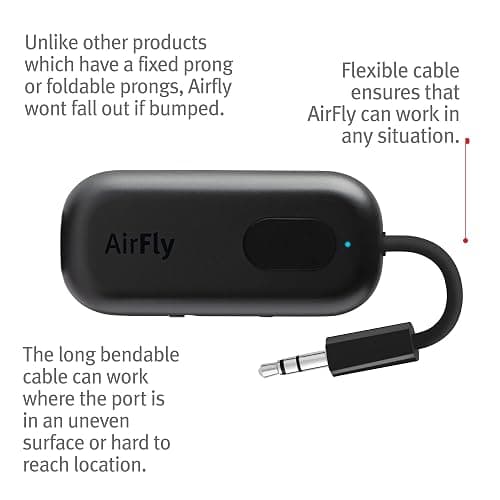 Twelve South AirFly Pro Bluetooth Wireless Audio Transmitter/Receiver for up to 2 AirPods/Wireless Headphones; Use with Any 3.5 mm Audio Jack, Black thumbnail 6