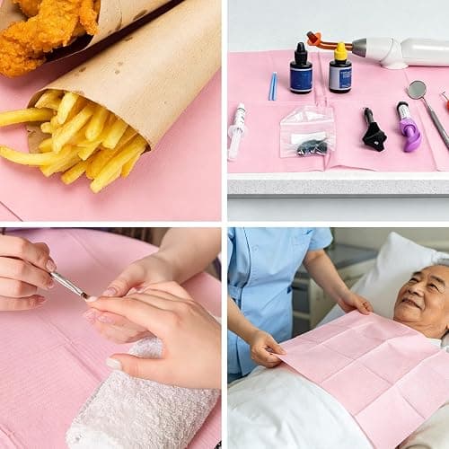 250Pcs Disposable Dental Bibs for Nail, Tattoo, Lash, Paper Towels, Napkins, 13" X 18" Fordable Nail Art Desk Mat for Nail Table, Tattoo Tray Covers thumbnail 7