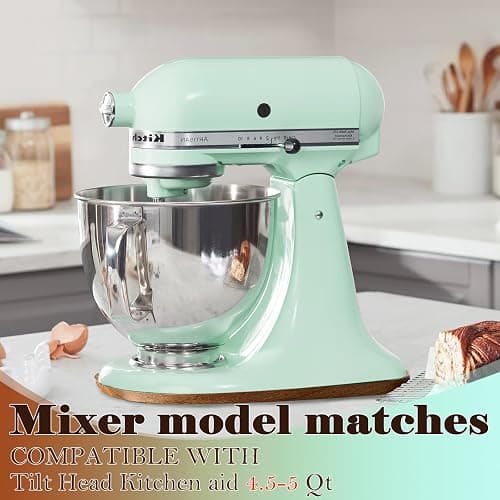 Acacia Wood Mixer Slider Mat for KitchenAid Stand Mixer Wooden Sliding Tray Compatible with Kitchen Aid 4.5-5 Qt Mixer thumbnail 3