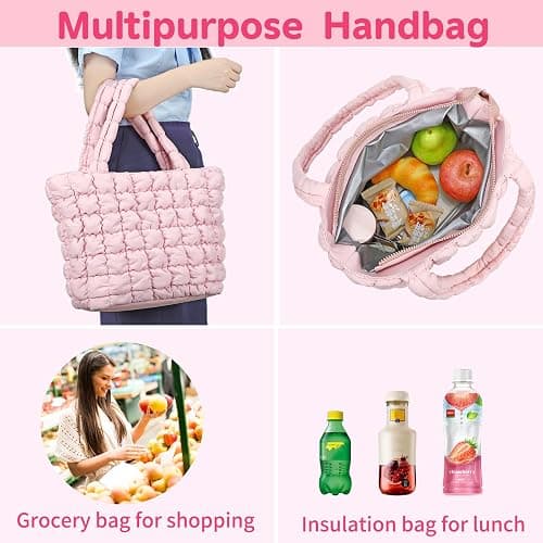 CAMTOP Lunch Box for Women Girls Insulated Cute Lunch Tote Bag Lunchbox Cooler Bag for Work Travel Picnic (Pink) thumbnail 4