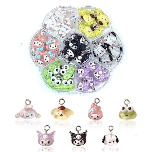 YOKUSHI 42PCS Cute Cartoon Resin Charms for Jewelry Making Bulk, 3D Mini Pendant Animal Ornament DIY for Bracelets - Image 1