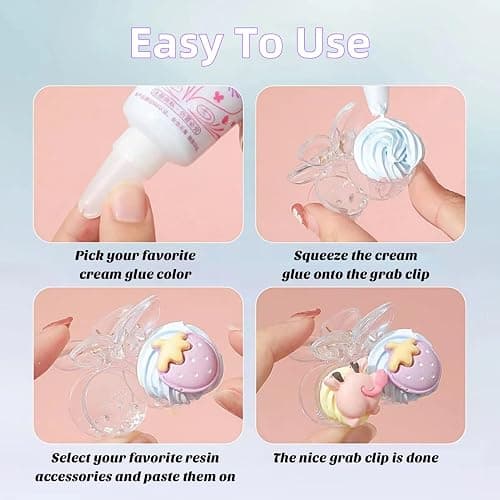 Cream Glue for DIY Crafts, 4pcs (50ml Each) White Decoden Cream DIY Phone Case Kit with 4pcs Piping Tips, Perfect for Handmade Crafts and Decorations (White) thumbnail 5