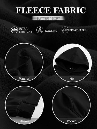 Trendy Queen Womens Oversized Hoodies Fleece Sweatshirts Sweaters Spring Outfits 2025 Pullover Fall Winter Clothes - Black - Small thumbnail 6
