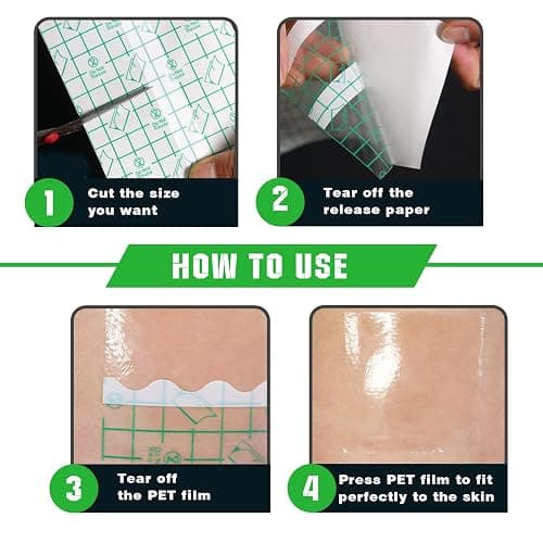 3 Rolls Tattoo Aftercare Bandage - Jconly Waterproof Tattoo Film Second Skin Tattoo Cover Up Patch Tape Healing Wrap Tattoo Supplies for Swimming, Shower, Wound Initial Healing(2 Inch, 4 Inch, 6 Inch) thumbnail 7