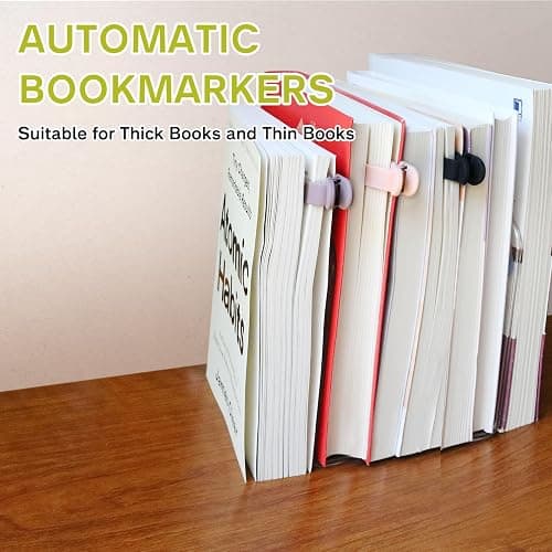 SMUK 3pcs Automatic Bookmark, Silicone Book Marks for Reading Women, Men, Kids, Book Lovers, Cute Unique Book Markers for Reading, Reading Accessories Gifts for Book Lovers thumbnail 6