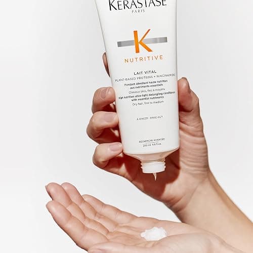 Kérastase Nutritive Conditioner, High Nutrition Ultra-Light Conditioner for Fine to Medium Dry Hair with Niacinamide, Detangling, Suitable as a Leave-In Conditioning Treatment, Lait Vital, 200 ml thumbnail 8