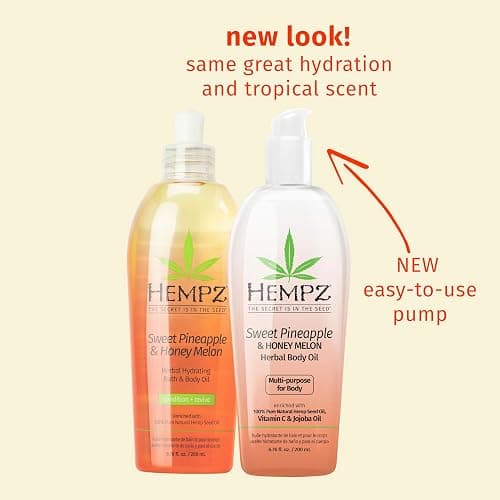 HEMPZ Sweet Pineapple & Honey Melon Herbal Hydrating Multi-Purpose Body Oil for Body - Moisturizing Bath, Shower, or Shaving Oil for Dry or Sensitive Skin for Women & Men, 6.76 Oz - Image 1