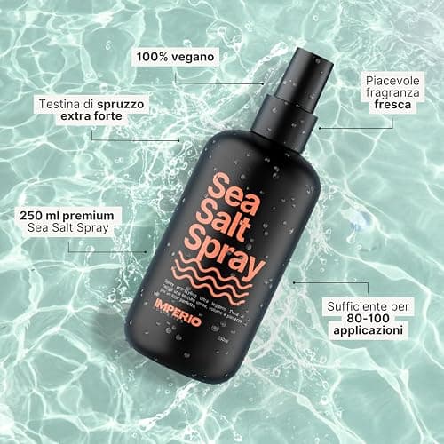 IMPERIO Sea Salt Spray - 250ml Premium Sale Marino per Capelli Più Folti e Texture Stabile - Perfette Beach Waves, Più Volume e Presa Grazie alla Potenza del Mare - Unisex Profumo thumbnail 10